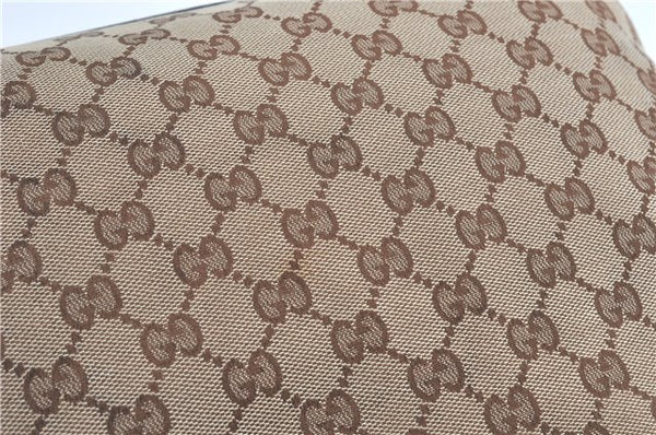 Authentic GUCCI Eclipse Shoulder Tote Bag GG Canvas Leather 120837 Brown J1262