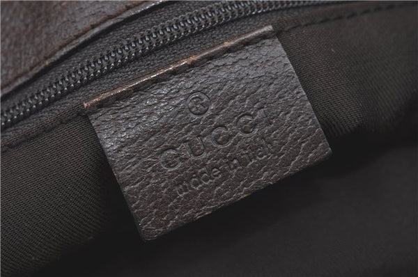 Authentic GUCCI Eclipse Shoulder Tote Bag GG Canvas Leather 120837 Brown J1262