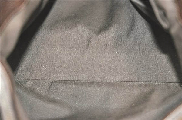 Authentic GUCCI Eclipse Shoulder Tote Bag GG Canvas Leather 120837 Brown J1262