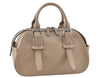 Authentic BURBERRY Vintage Leather Hand Boston Bag Beige J1265