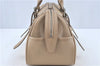 Authentic BURBERRY Vintage Leather Hand Boston Bag Beige J1265