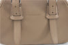 Authentic BURBERRY Vintage Leather Hand Boston Bag Beige J1265