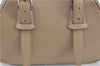 Authentic BURBERRY Vintage Leather Hand Boston Bag Beige J1265