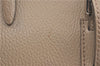 Authentic BURBERRY Vintage Leather Hand Boston Bag Beige J1265