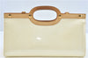 Authentic Louis Vuitton Vernis Roxbury Drive 2Way Hand Bag Ivory M91374 LV J1267