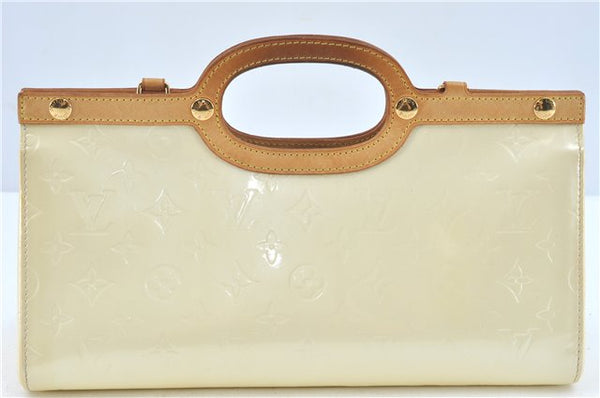 Authentic Louis Vuitton Vernis Roxbury Drive 2Way Hand Bag Ivory M91374 LV J1267