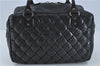 Authentic BALENCIAGA The Matelasse Hand Boston Bag Leather 168031 Black J1269