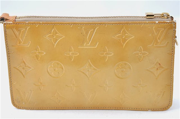 Auth Louis Vuitton Vernis Lexington Hand Bag Pouch Yellow M91058 LV Junk J1270