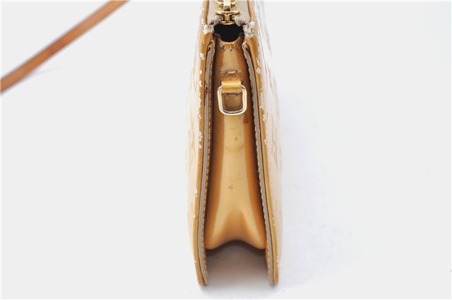 Auth Louis Vuitton Vernis Lexington Hand Bag Pouch Yellow M91058 LV Junk J1270