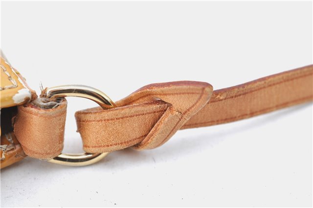 Auth Louis Vuitton Vernis Lexington Hand Bag Pouch Yellow M91058 LV Junk J1270