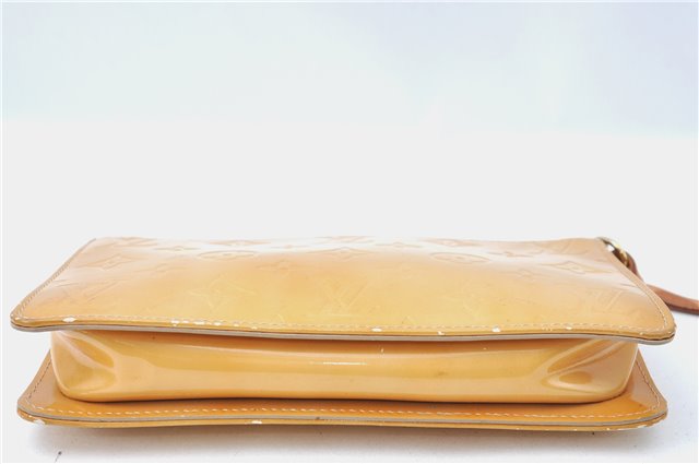 Auth Louis Vuitton Vernis Lexington Hand Bag Pouch Yellow M91058 LV Junk J1270