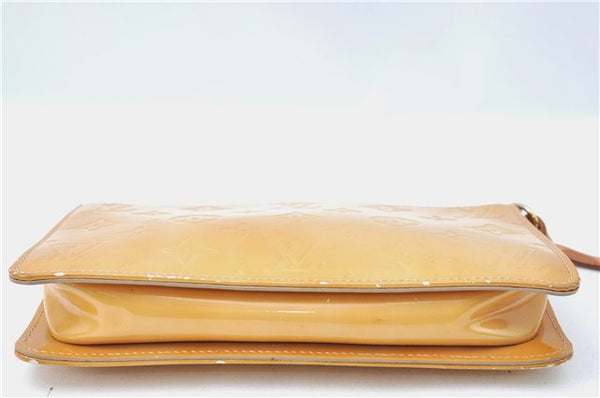 Auth Louis Vuitton Vernis Lexington Hand Bag Pouch Yellow M91058 LV Junk J1270