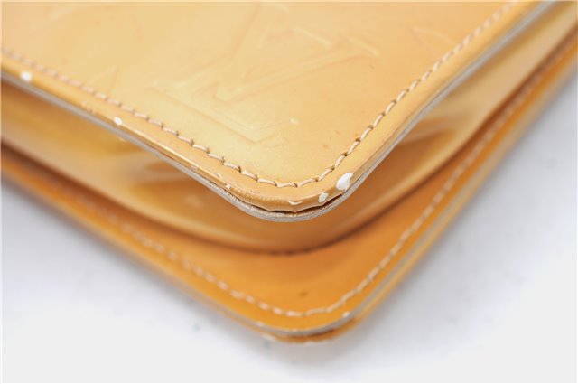 Auth Louis Vuitton Vernis Lexington Hand Bag Pouch Yellow M91058 LV Junk J1270