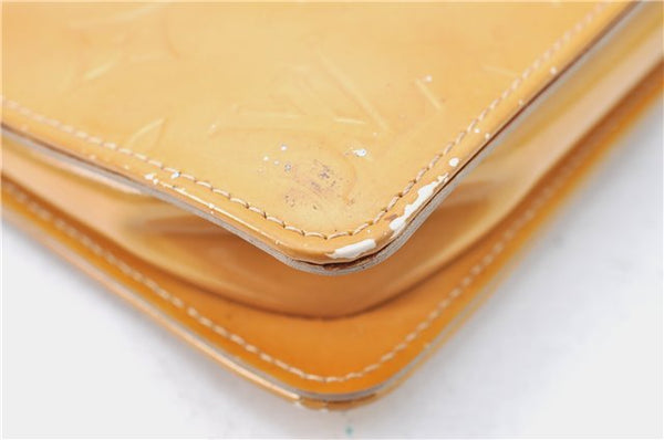 Auth Louis Vuitton Vernis Lexington Hand Bag Pouch Yellow M91058 LV Junk J1270