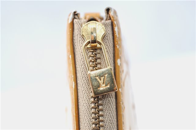 Auth Louis Vuitton Vernis Lexington Hand Bag Pouch Yellow M91058 LV Junk J1270