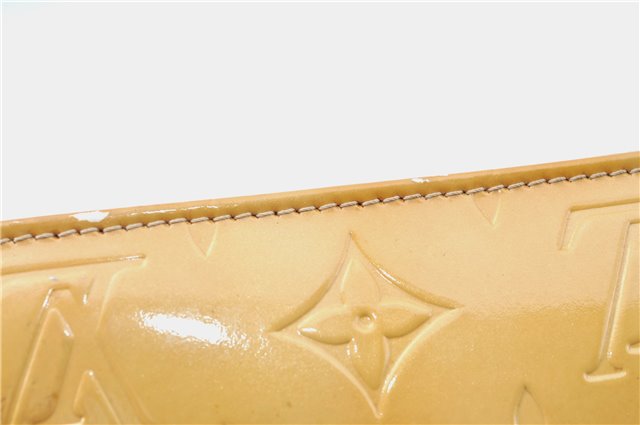 Auth Louis Vuitton Vernis Lexington Hand Bag Pouch Yellow M91058 LV Junk J1270