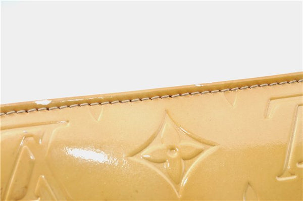 Auth Louis Vuitton Vernis Lexington Hand Bag Pouch Yellow M91058 LV Junk J1270