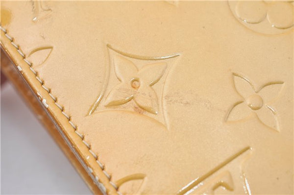 Auth Louis Vuitton Vernis Lexington Hand Bag Pouch Yellow M91058 LV Junk J1270