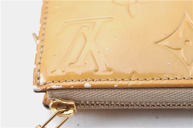 Auth Louis Vuitton Vernis Lexington Hand Bag Pouch Yellow M91058 LV Junk J1270