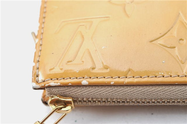 Auth Louis Vuitton Vernis Lexington Hand Bag Pouch Yellow M91058 LV Junk J1270