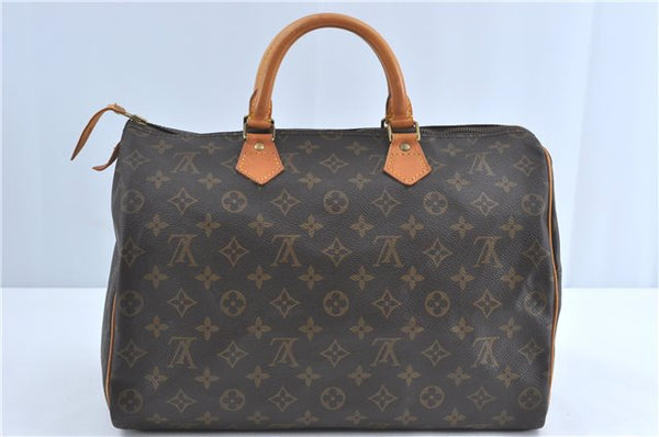 Authentic Louis Vuitton Monogram Speedy 35 Hand Boston Bag M41524 LV J1274