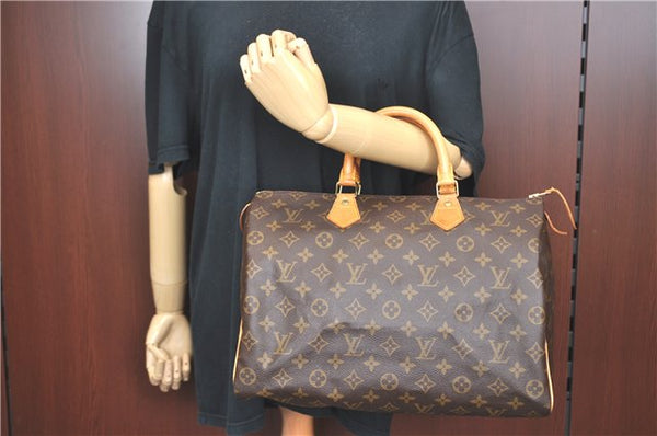 Authentic Louis Vuitton Monogram Speedy 35 Hand Boston Bag M41524 LV J1274