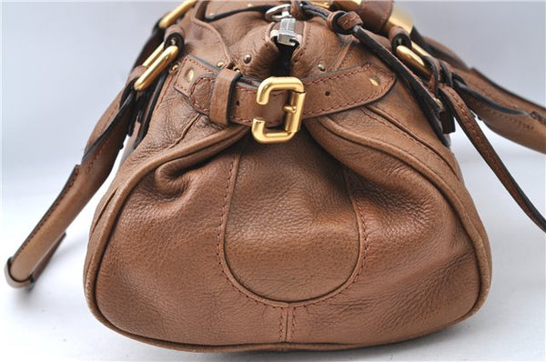 Authentic Chloe Paddington Leather Shoulder Hand Bag Purse Brown J1276