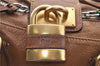 Authentic Chloe Paddington Leather Shoulder Hand Bag Purse Brown J1276