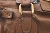 Authentic Chloe Paddington Leather Shoulder Hand Bag Purse Brown J1276