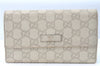 Authentic GUCCI Guccissima Long Wallet Purse GG Leather 190336 White J1278