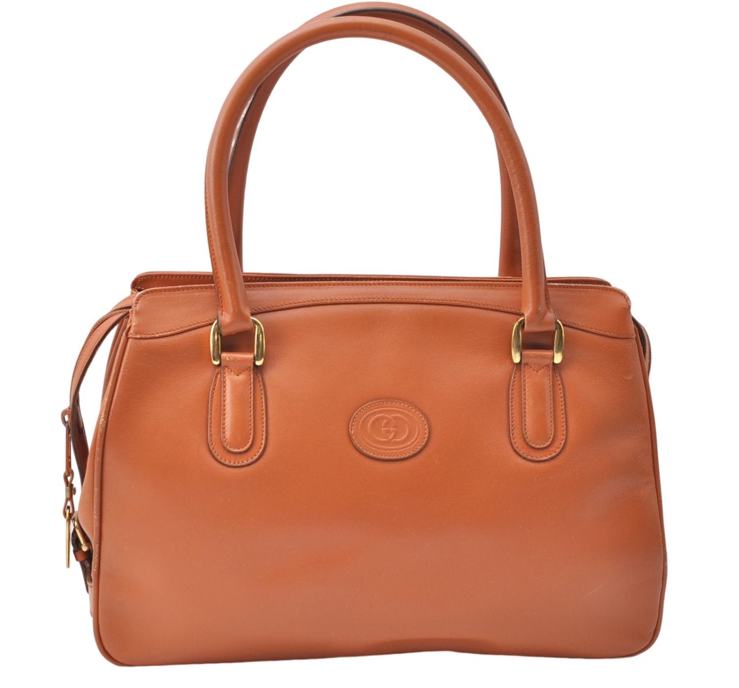 Authentic GUCCI Shoulder Hand Bag Purse Leather Brown J1280