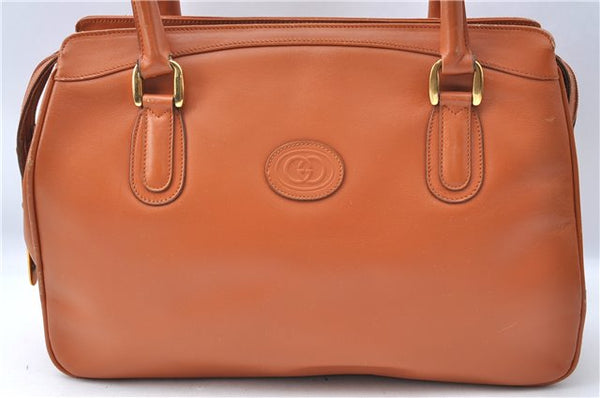 Authentic GUCCI Shoulder Hand Bag Purse Leather Brown J1280