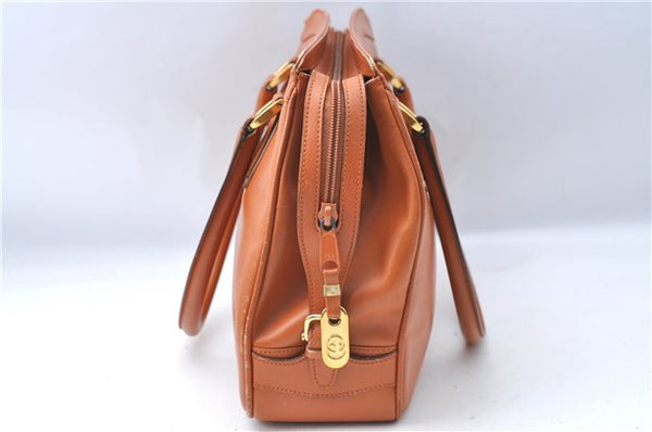 Authentic GUCCI Shoulder Hand Bag Purse Leather Brown J1280