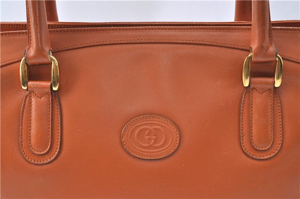 Authentic GUCCI Shoulder Hand Bag Purse Leather Brown J1280