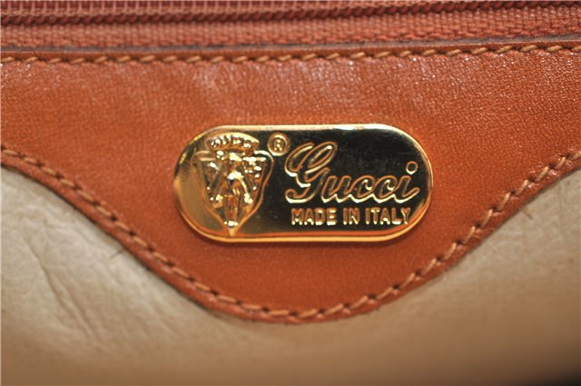 Authentic GUCCI Shoulder Hand Bag Purse Leather Brown J1280