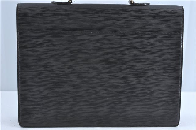 Auth Louis Vuitton Epi Serviette Ambassadeur Black Briefcase M54412 LV J1283