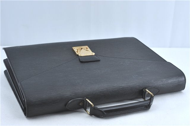 Auth Louis Vuitton Epi Serviette Ambassadeur Black Briefcase M54412 LV J1283