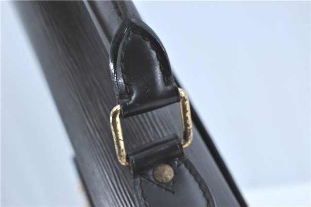 Auth Louis Vuitton Epi Serviette Ambassadeur Black Briefcase M54412 LV J1283