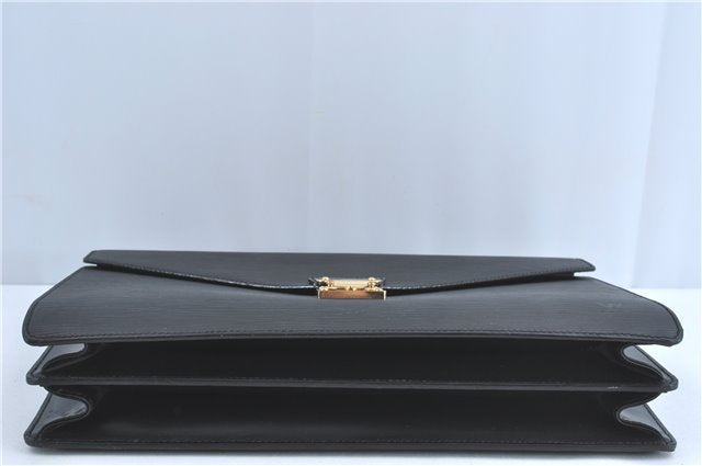 Auth Louis Vuitton Epi Serviette Ambassadeur Black Briefcase M54412 LV J1283