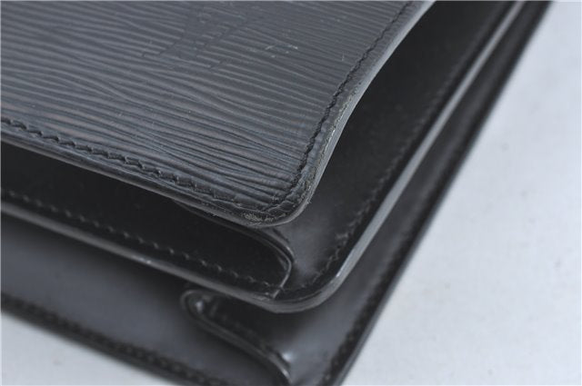 Auth Louis Vuitton Epi Serviette Ambassadeur Black Briefcase M54412 LV J1283