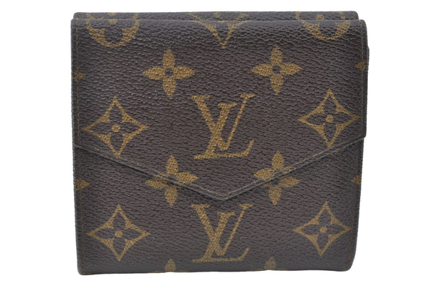 Auth Louis Vuitton Monogram Porte Monnaie Billets Bifold Wallet M61660 LV J1286