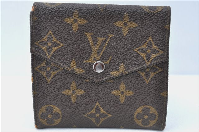 Auth Louis Vuitton Monogram Porte Monnaie Billets Bifold Wallet M61660 LV J1286