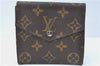 Auth Louis Vuitton Monogram Porte Monnaie Billets Bifold Wallet M61660 LV J1286