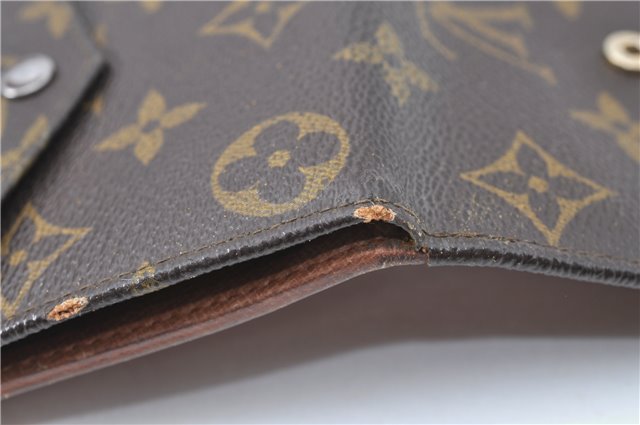 Auth Louis Vuitton Monogram Porte Monnaie Billets Bifold Wallet M61660 LV J1286