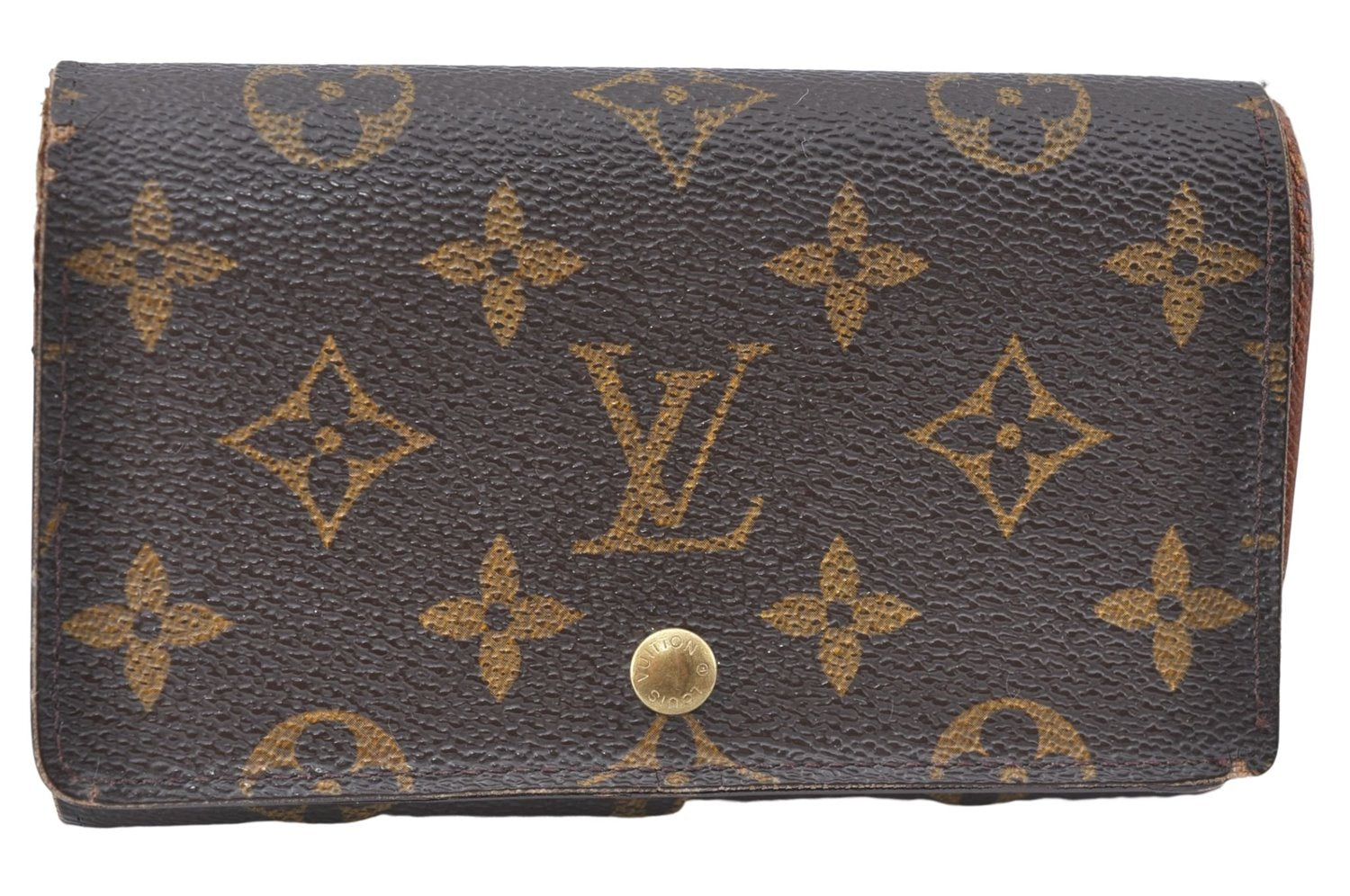 Auth Louis Vuitton Monogram Porte Monnaie Billets Tresor Wallet M61730 LV J1288