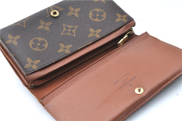 Auth Louis Vuitton Monogram Porte Monnaie Billets Tresor Wallet M61730 LV J1288