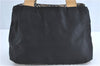 Authentic BURBERRY Vintage Check Nylon Leather Shoulder Hand Bag Black J1294