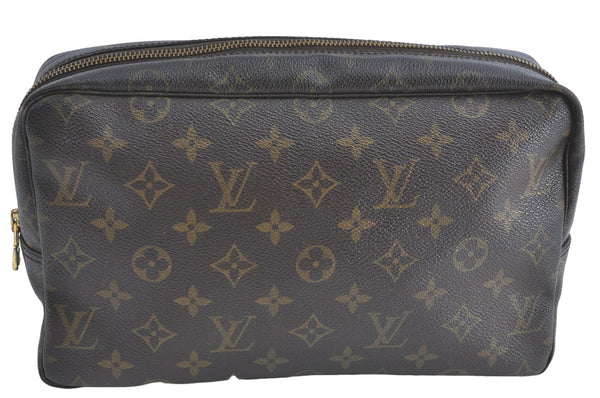 Auth Louis Vuitton Monogram Trousse Toilette 28 Clutch Hand Bag M47522 LV J1296
