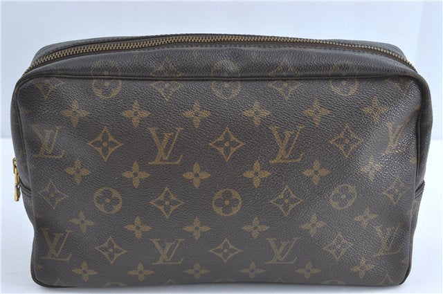 Auth Louis Vuitton Monogram Trousse Toilette 28 Clutch Hand Bag M47522 LV J1296