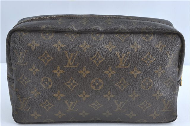 Auth Louis Vuitton Monogram Trousse Toilette 28 Clutch Hand Bag M47522 LV J1296